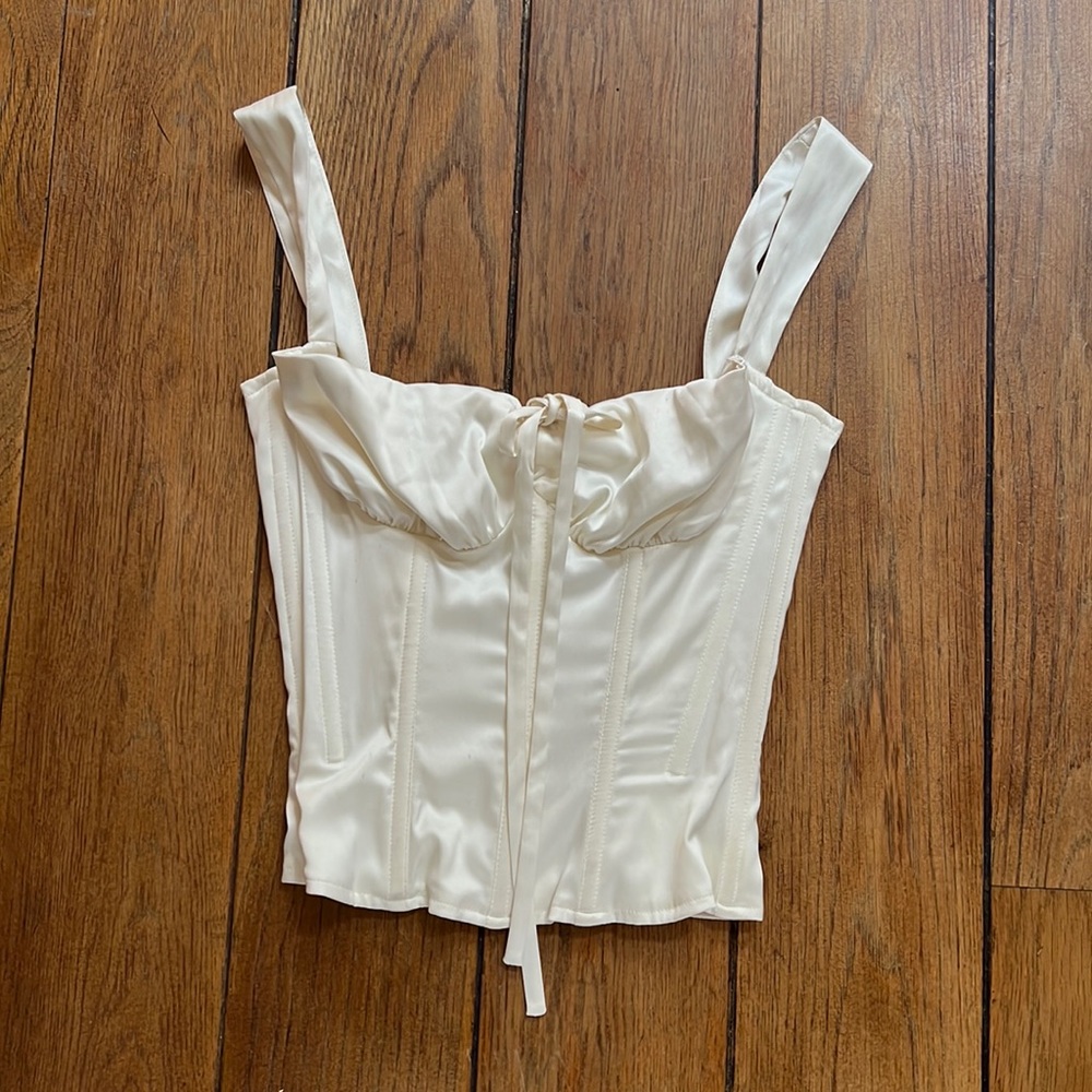 Miaou Cream Corset Top